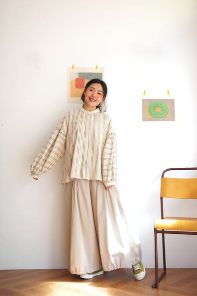 𓏭細摺落地褲管可調大寬褲11