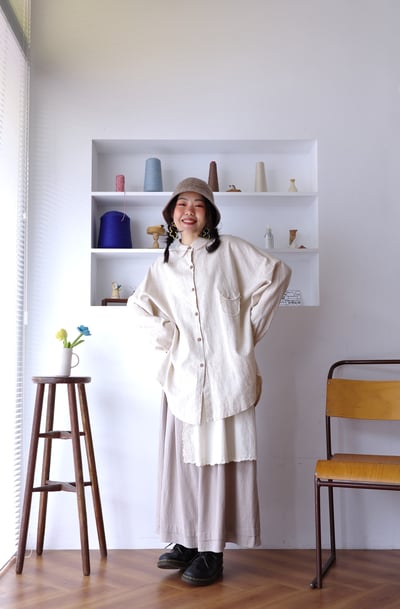 𓏭波浪花邊刺繡小布巾拼接半身裙8