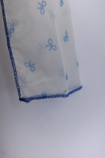 𓏭車線蝴蝶結透紗上衣15