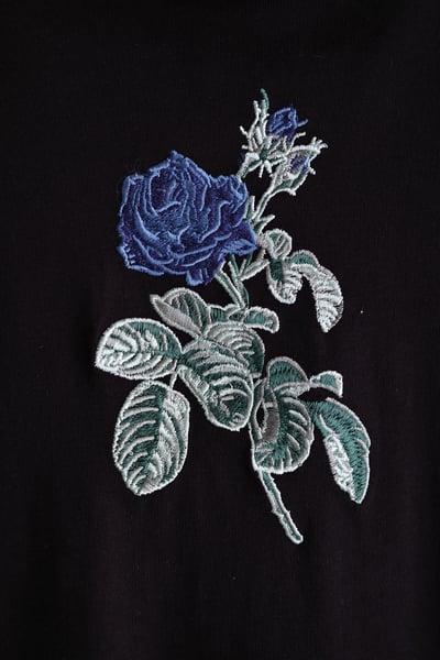 𓏭薔薇刺繡裁片拼接連帽洋裝19