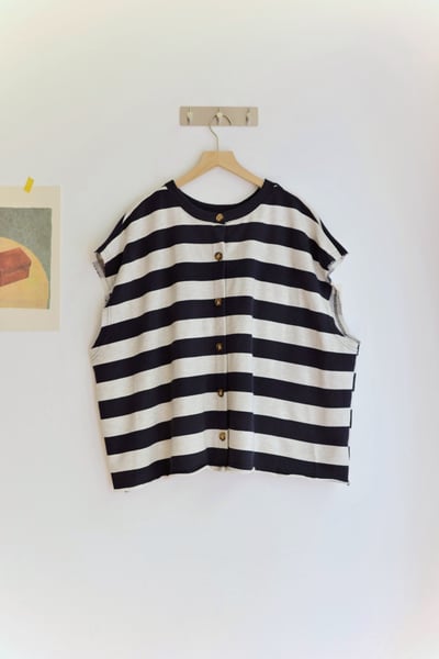 𓏭前後兩穿開襟毛巾布鬆身背心22