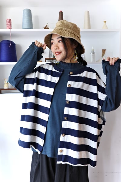 𓏭前後兩穿開襟毛巾布鬆身背心12