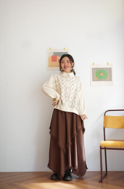 𓏭不規則拼接流蘇裙7