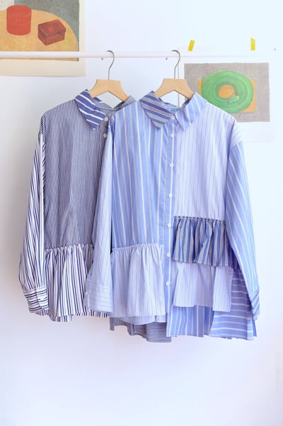 𓏭份量感和葉層次拼接襯衫1