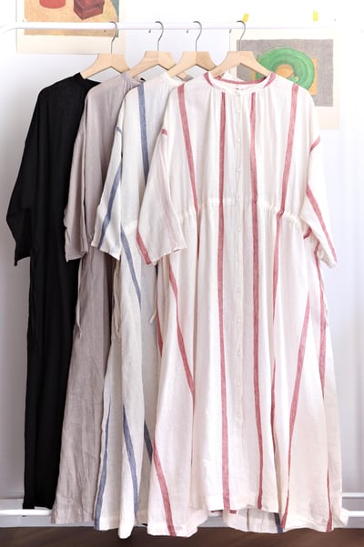 𓏭腰抽繩繫帶修身拼接開襟罩衫洋裝1