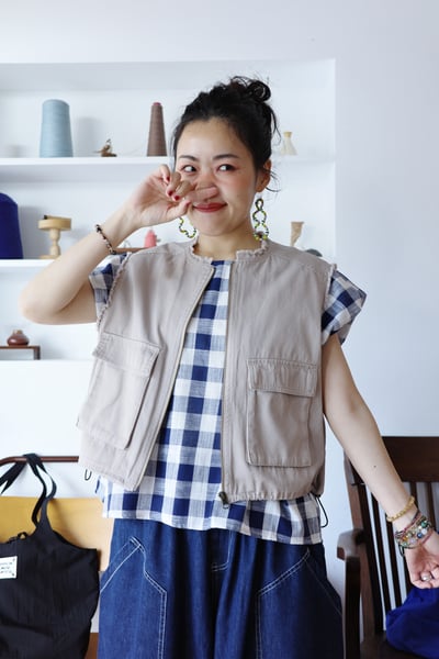 抽鬚下擺可調大口袋背心16