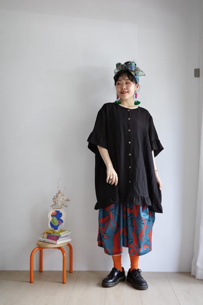 𓏭立體剪裁塗鴉澎澎印花褲9