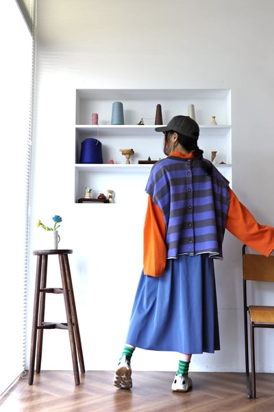 𓏭前後兩穿開襟毛巾布鬆身背心16