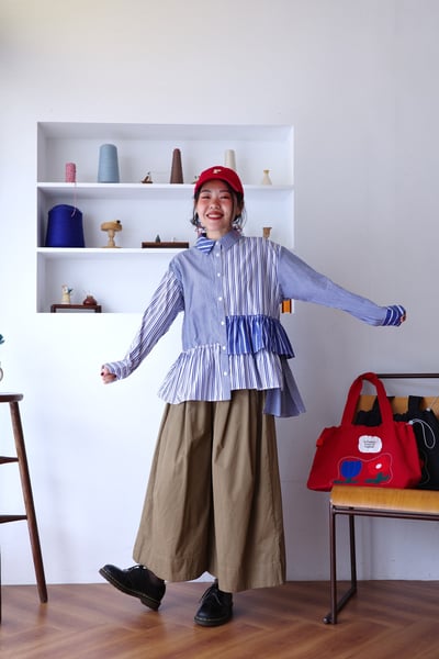 𓏭份量感和葉層次拼接襯衫2