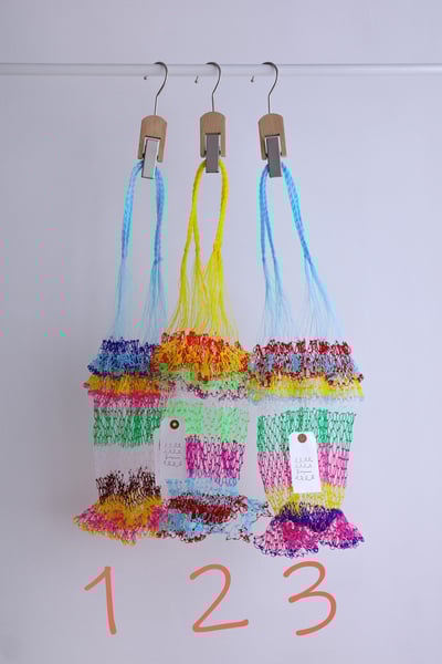 彩色魚網編織提袋1