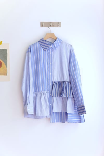 𓏭份量感和葉層次拼接襯衫20