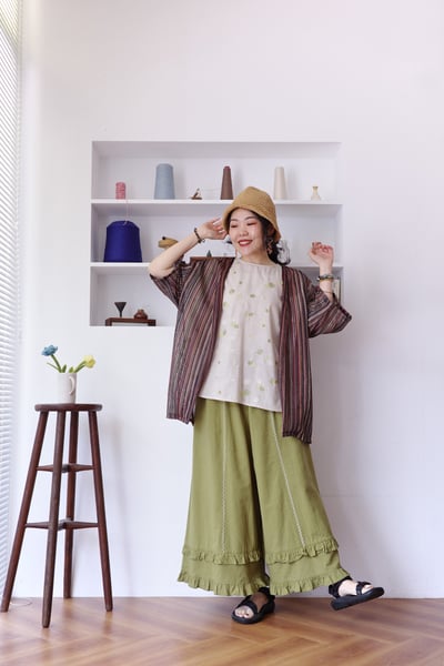 木漏日小織點刺繡鬆身上衣4