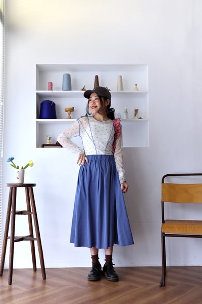 𓏭車線蝴蝶結透紗上衣11