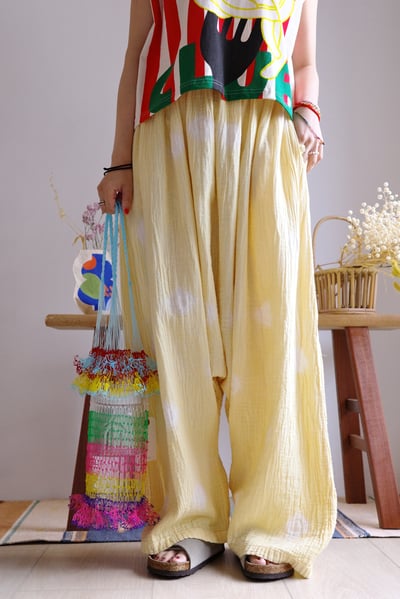 𓏭波點手染二重紗低檔褲9