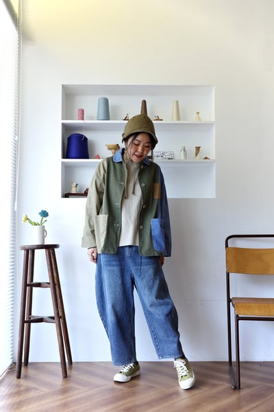 𓏭立體版型刷色雙扣丹寧褲10