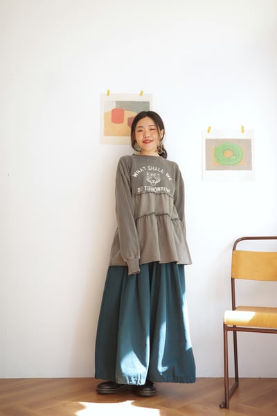 𓏭細摺落地褲管可調大寬褲7