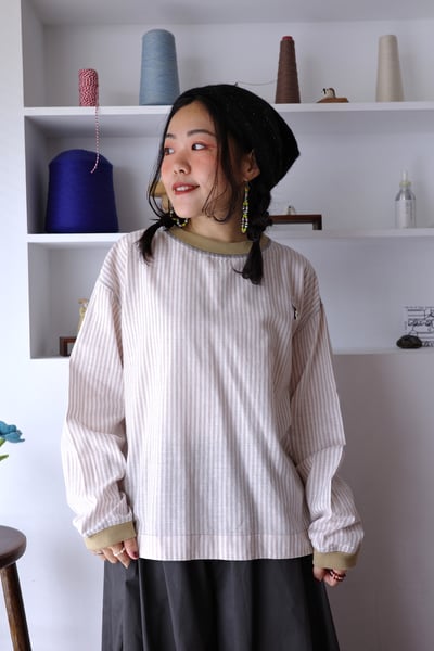 𓏭羅紋拼接小蘑菇別針上衣8