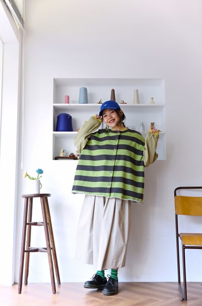 𓏭前後兩穿開襟毛巾布鬆身背心6