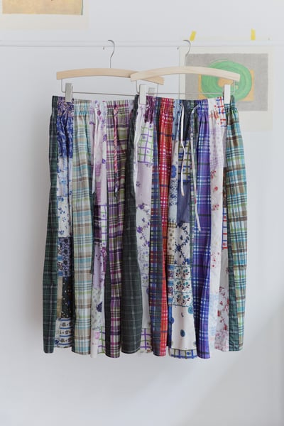 花花格紋拼布半身裙 1