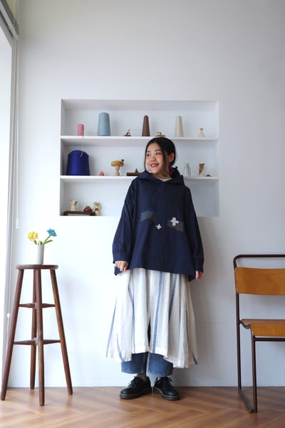 𓏭腰抽繩繫帶修身拼接開襟罩衫洋裝7