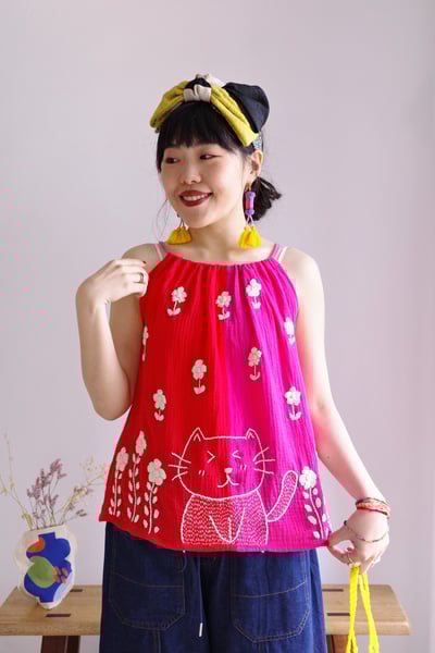 刺繡串珠流蘇耳環4