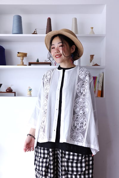 兔子企鵝精緻蕾絲刺繡罩衫上衣12