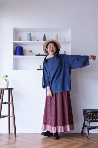 𓏭洗色丹寧七分袖簡約上衣16