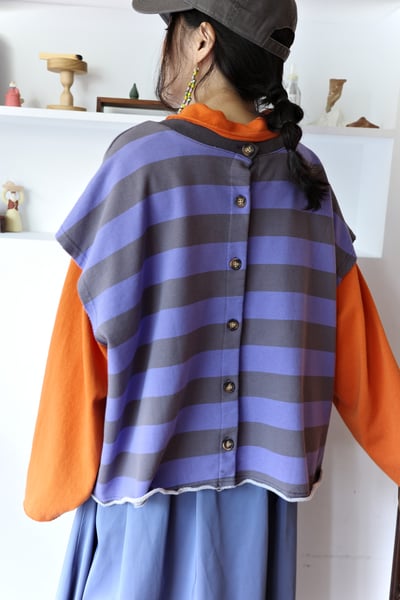 𓏭前後兩穿開襟毛巾布鬆身背心18