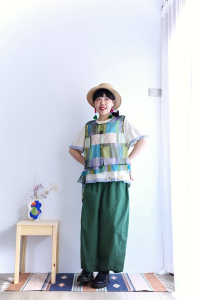 𓏭清晨的稻田 透紗繫帶背心5