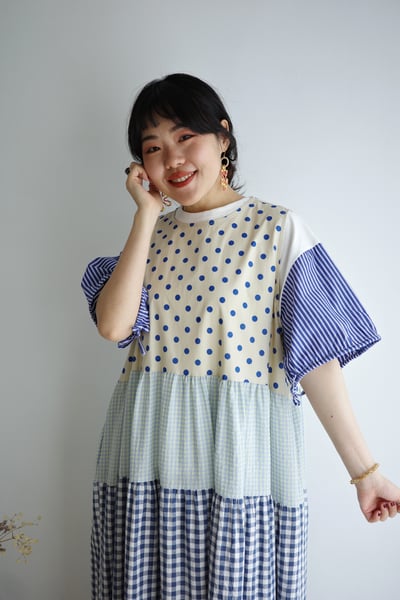 𓏭拼接袖口繫帶小鵝刺繡2way上衣12