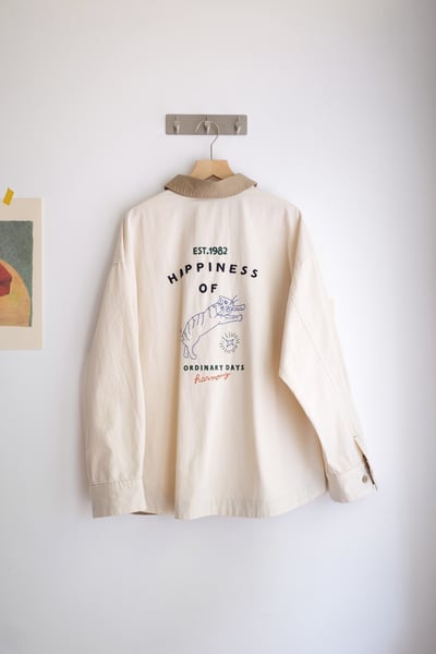 𓏭小鳥老虎刺繡反折拼接襯衫外套13