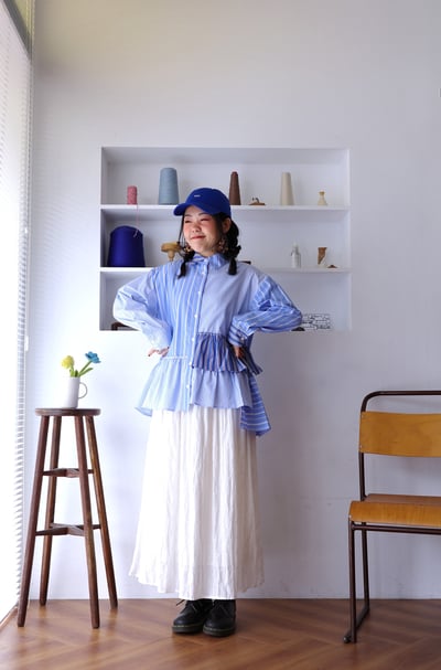 𓏭份量感和葉層次拼接襯衫5