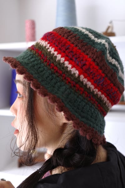 𓏭彩色鉤織漁夫帽3