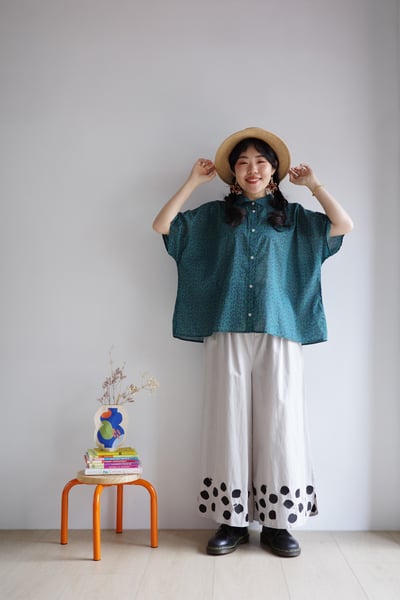 𓏭小蘋果刺繡輕薄打褶寬褲10