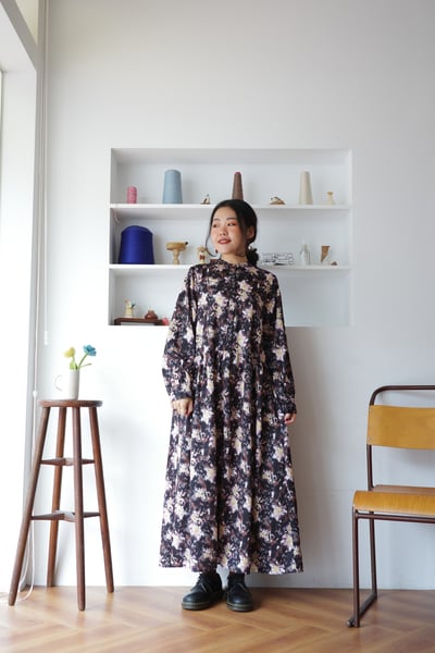 𓏭油畫塗鴉腰線剪裁洋裝6