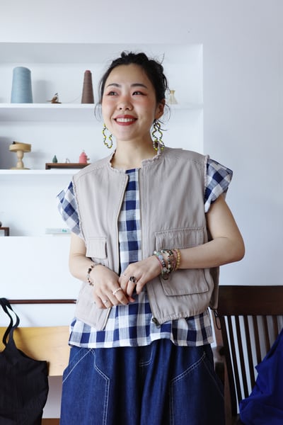 抽鬚下擺可調大口袋背心8