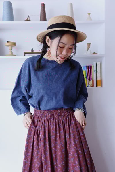 𓏭洗色丹寧七分袖簡約上衣19