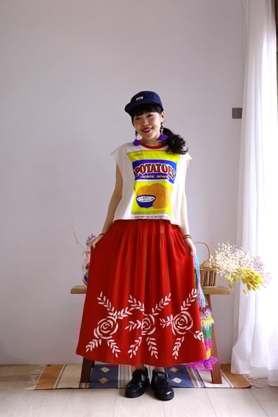 𓏭洋芋片復古塗鴉法式袖T-shirt3