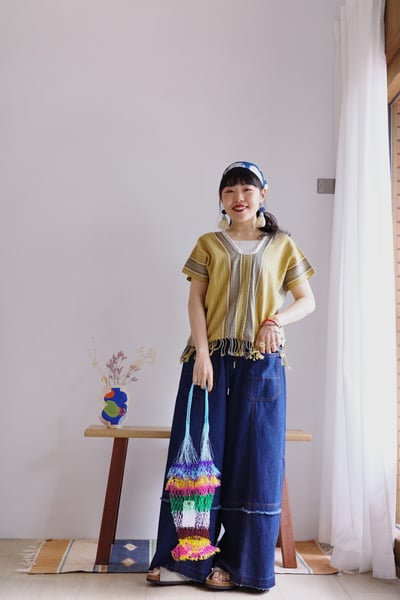 彩色魚網編織提袋6