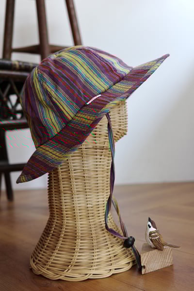 彩條織紋線條漁夫帽10