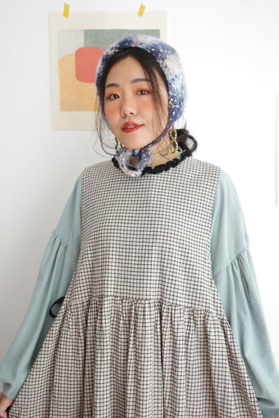 𓏭木耳領邊圍裙式繫帶洋裝11