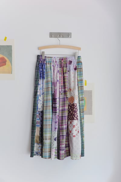 花花格紋拼布半身裙 21