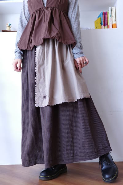 𓏭波浪花邊刺繡小布巾拼接半身裙18