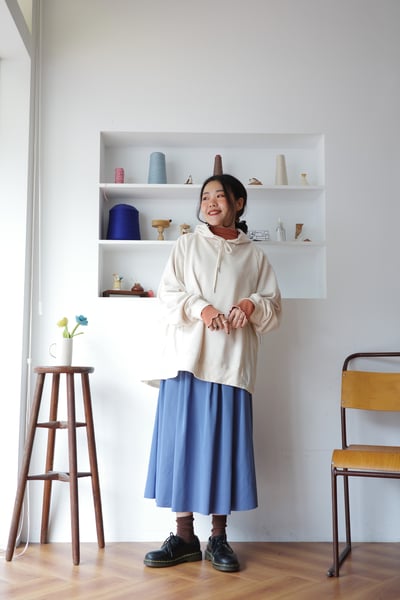 𓏭兩側拼接可調腰身連帽上衣14