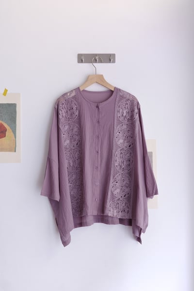 兔子企鵝精緻蕾絲刺繡罩衫上衣22