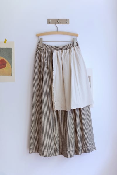 𓏭波浪花邊刺繡小布巾拼接半身裙20