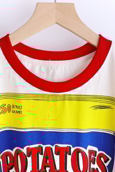 𓏭洋芋片復古塗鴉法式袖T-shirt8