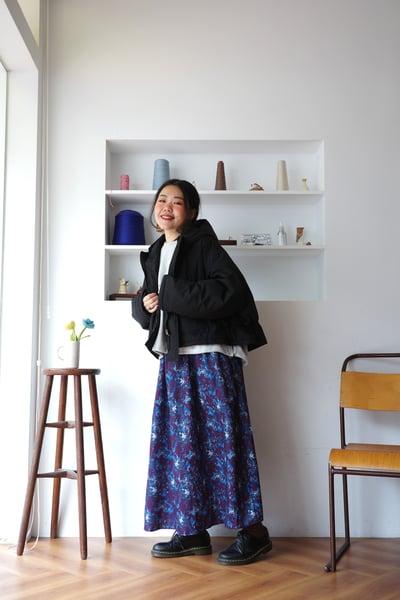 𓏭油畫塗鴉腰線剪裁洋裝9