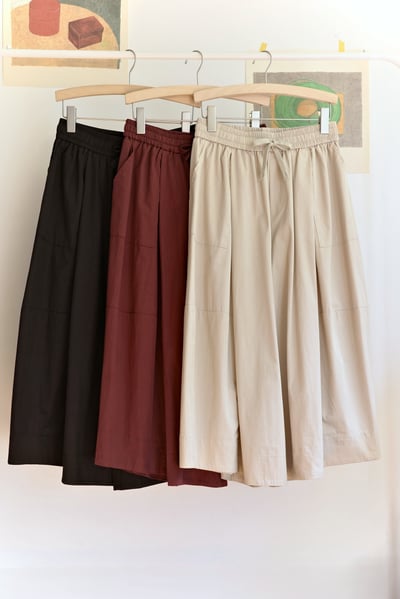 𓏭立體拼接剪裁壓摺寬褲1