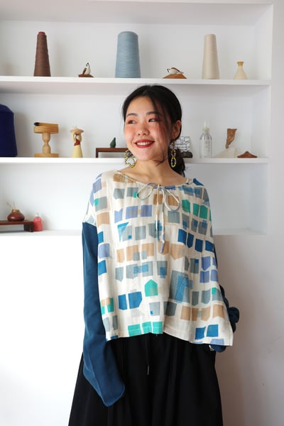 𓏭幾何色塊拼接設計上衣10